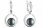 Preview: Casual Perlenohrringe schwarz rund 8.5-9 mm, Englischer Verschluss, Gaura Pearls, Estland